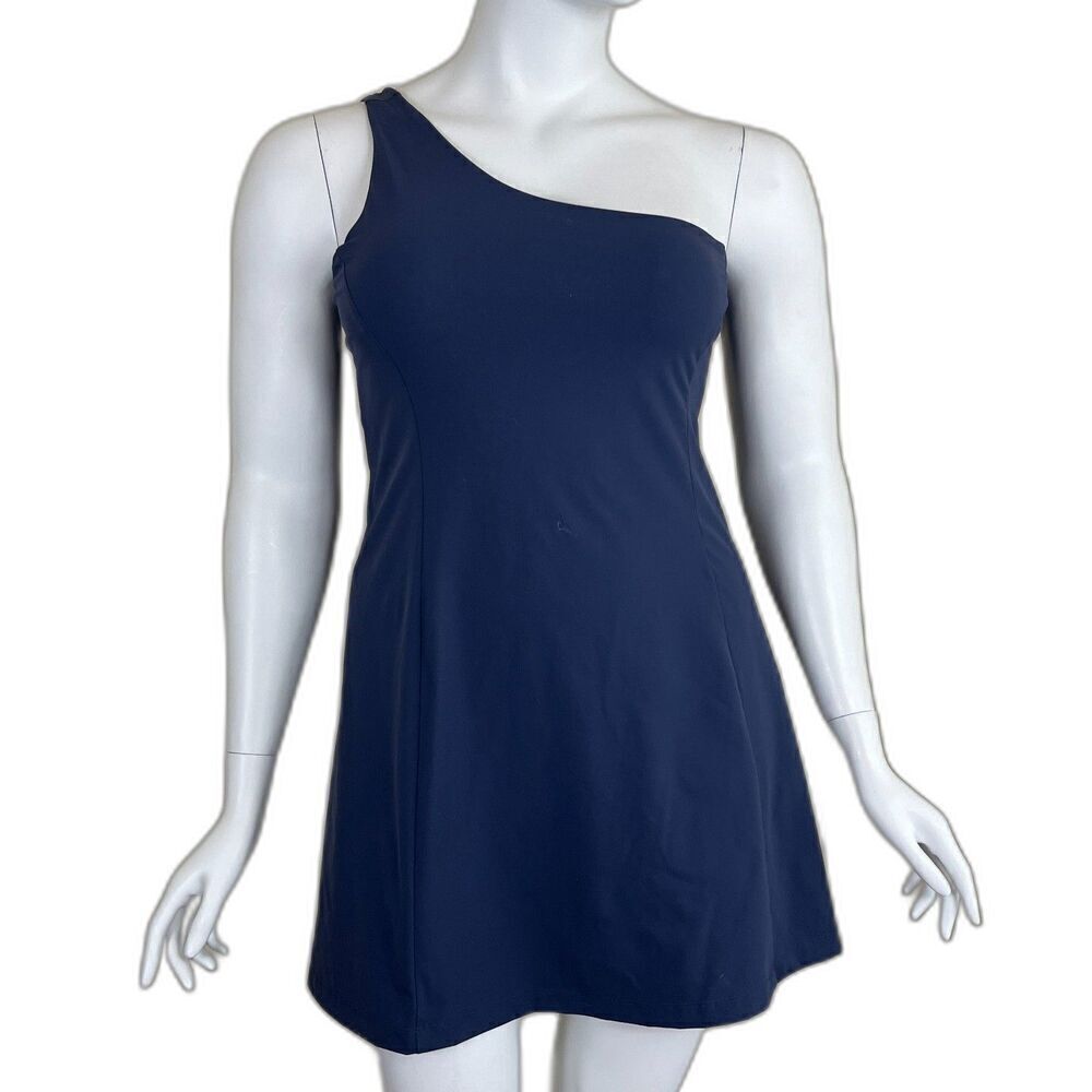 Outdoor Voices Womens Size XL Blue One Shoulder Asymmetrical Mini Dress Athletic